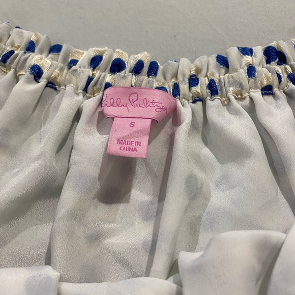 Lilly Pulitzer off the shoulder dot top size small - Picture 3 of 3
